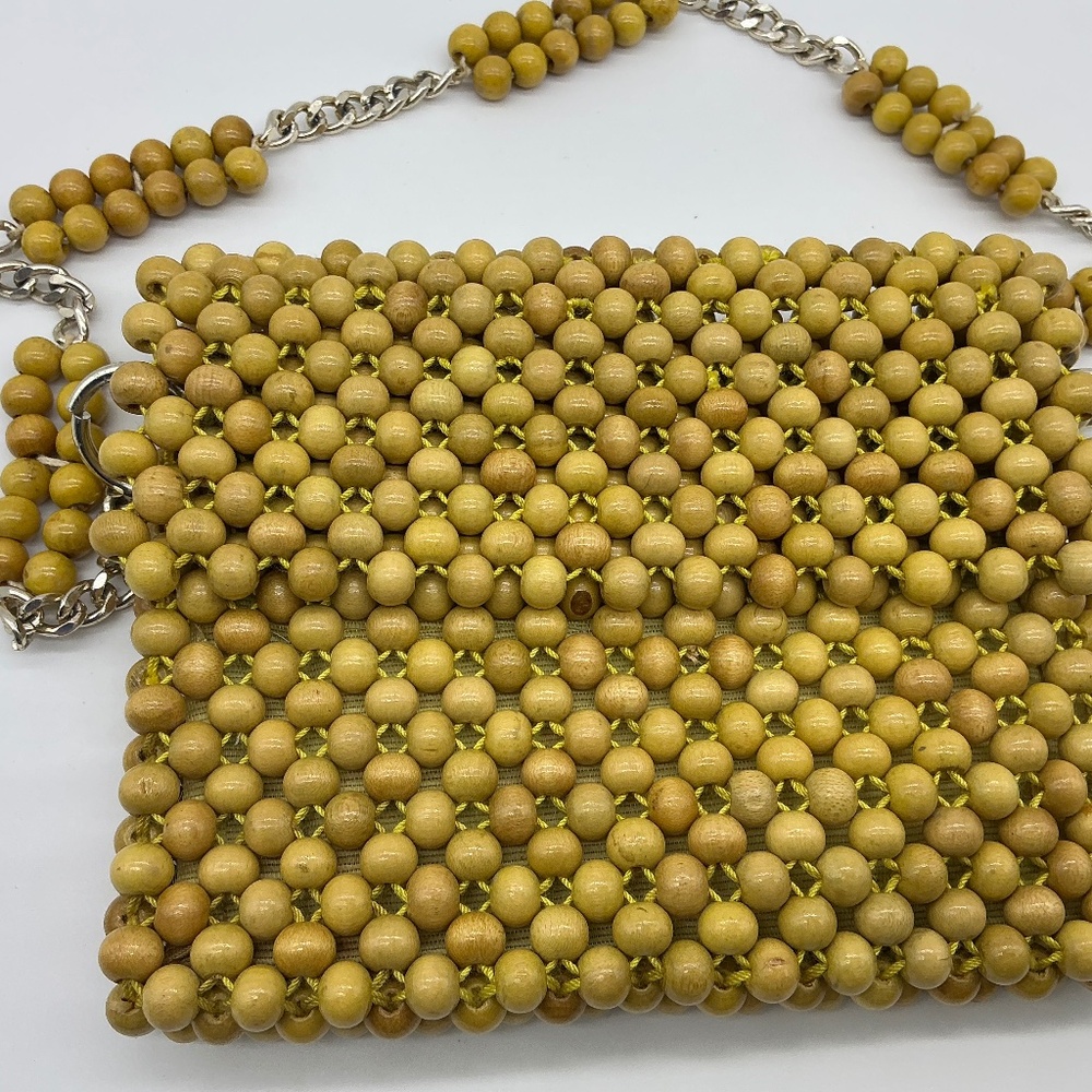 Vintage Wood wooden Bead Handbag